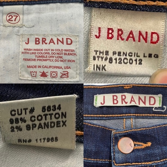 J Brand Pencil Leg Dark Blue Wash Mid Rise Jeans 27 - Picture 3 of 16